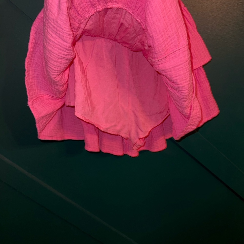 Women's Backless Ruffle Mini Dress - Pink - Picture 4 of 4